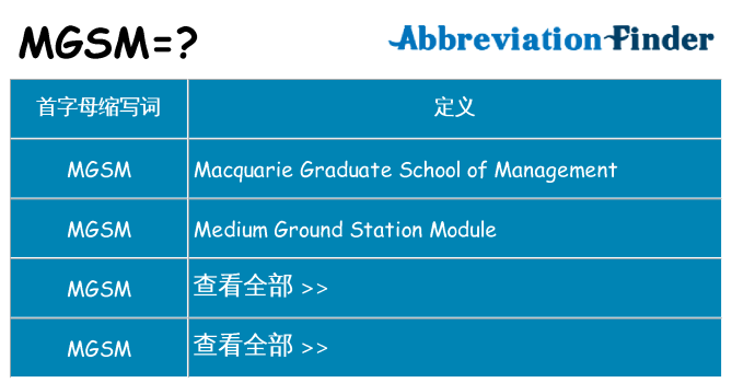 mgsm 代表什么