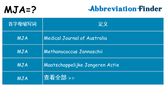 mja 代表什么