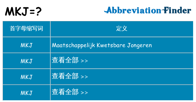 mkj 代表什么