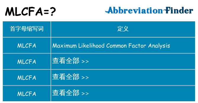mlcfa 代表什么
