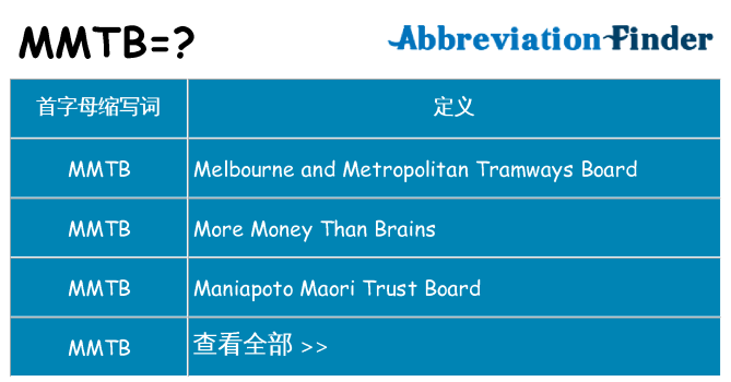 mmtb 代表什么