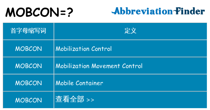 mobcon 代表什么