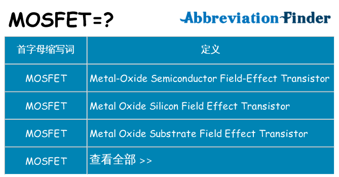 mosfet 代表什么