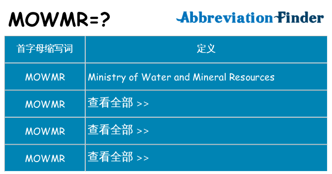 mowmr 代表什么