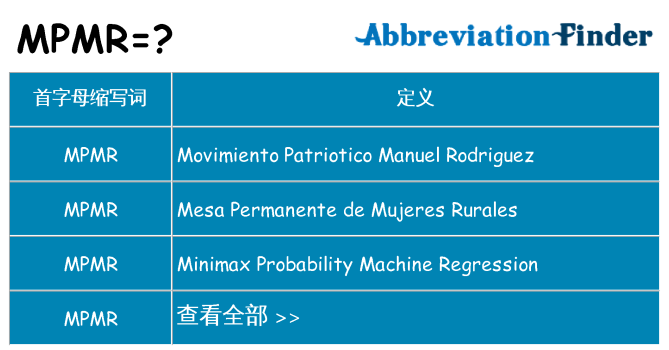 mpmr 代表什么