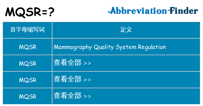 mqsr 代表什么