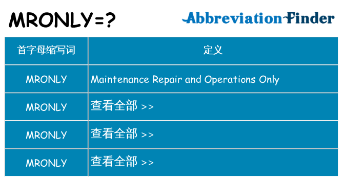 mronly 代表什么