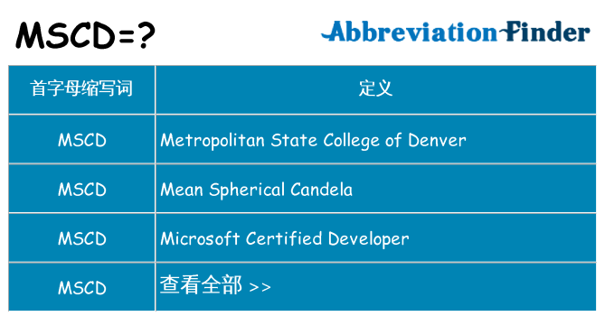 mscd 代表什么