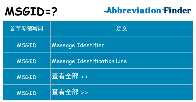 msgid 代表什么