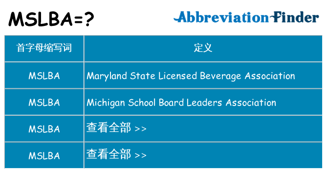 mslba 代表什么