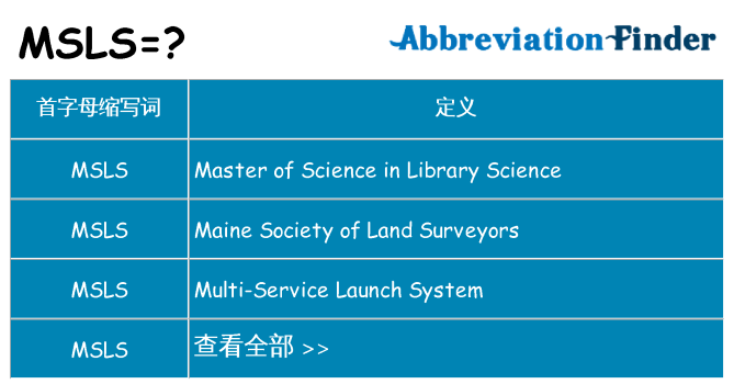 msls 代表什么