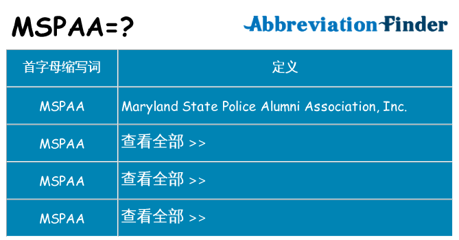 mspaa 代表什么