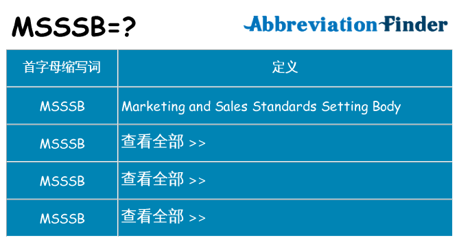msssb 代表什么