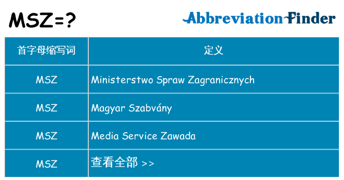 msz 代表什么