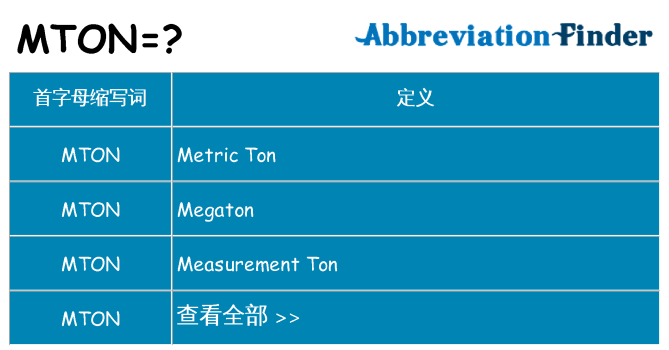 mton 代表什么