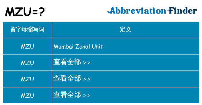 mzu 代表什么