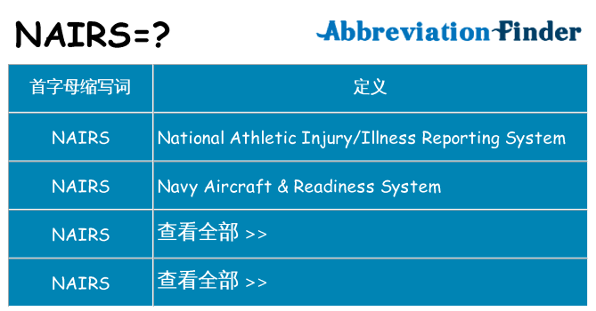 nairs 代表什么
