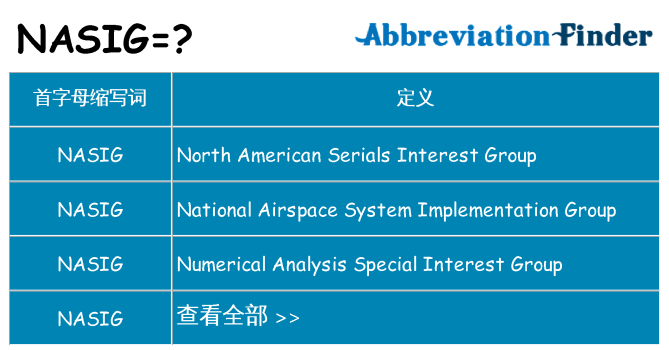 nasig 代表什么