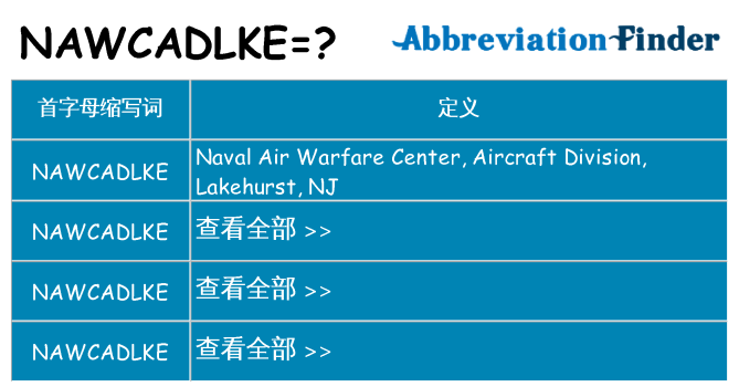 nawcadlke 代表什么