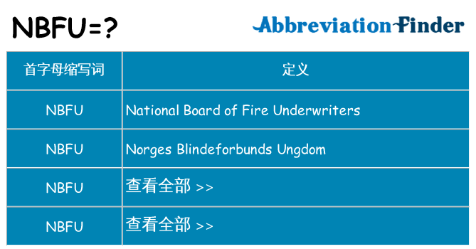 nbfu 代表什么