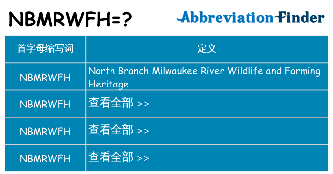 nbmrwfh 代表什么