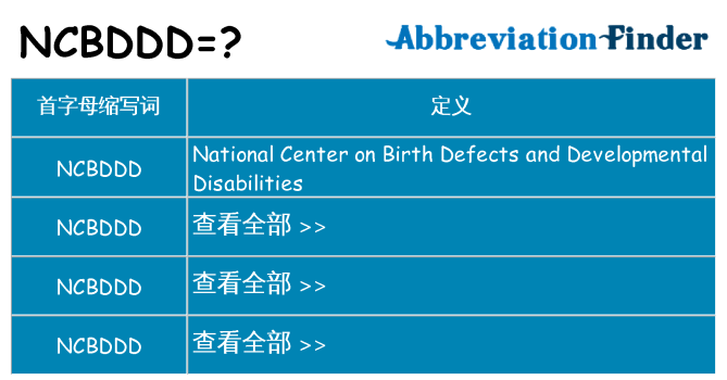 ncbddd 代表什么