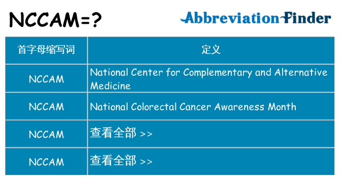 nccam 代表什么