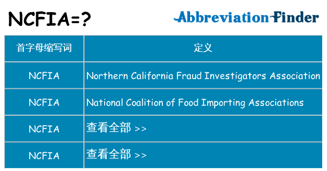 ncfia 代表什么