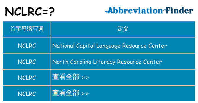 nclrc 代表什么