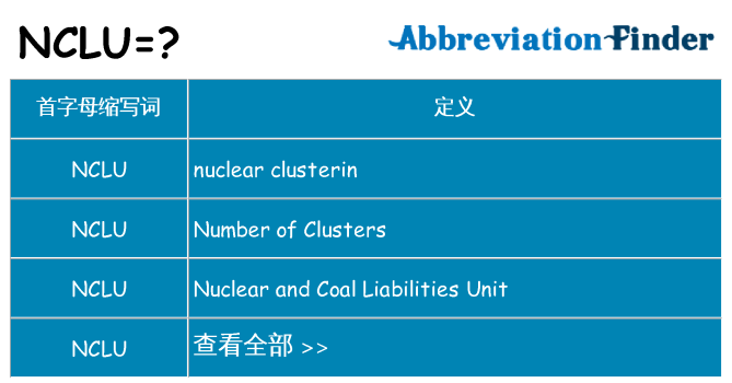 nclu 代表什么