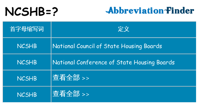 ncshb 代表什么