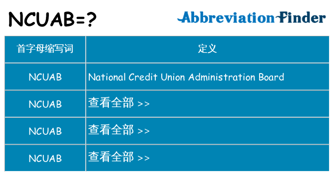 ncuab 代表什么