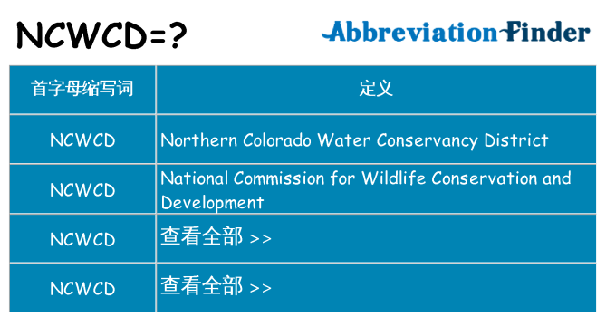 ncwcd 代表什么