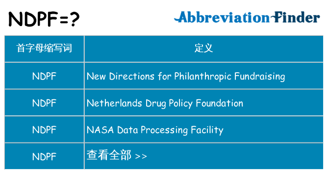 ndpf 代表什么