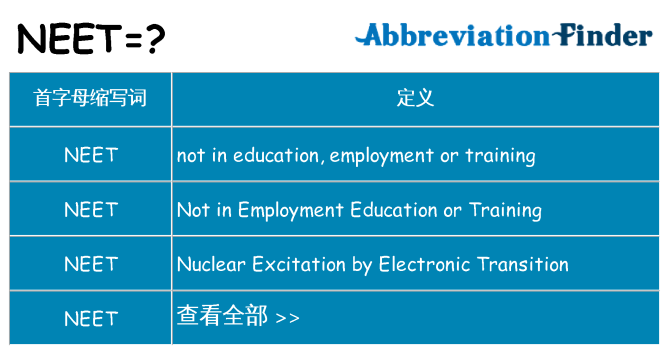 neet 代表什么