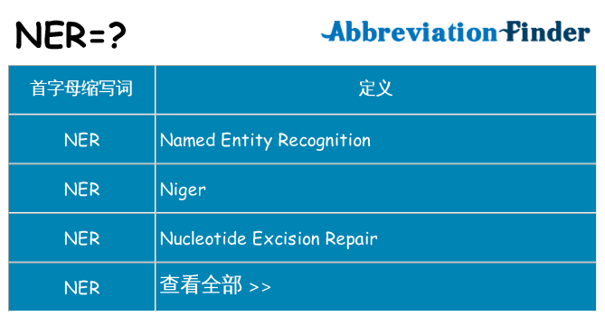 ner 代表什么