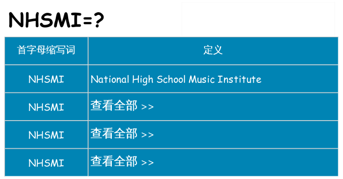 nhsmi 代表什么