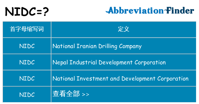 nidc 代表什么