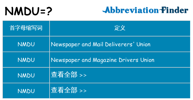 nmdu 代表什么
