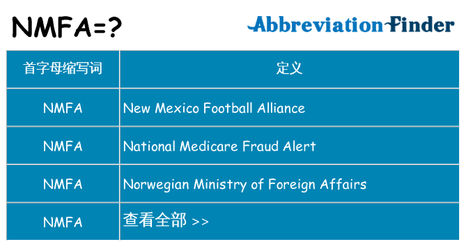 nmfa 代表什么