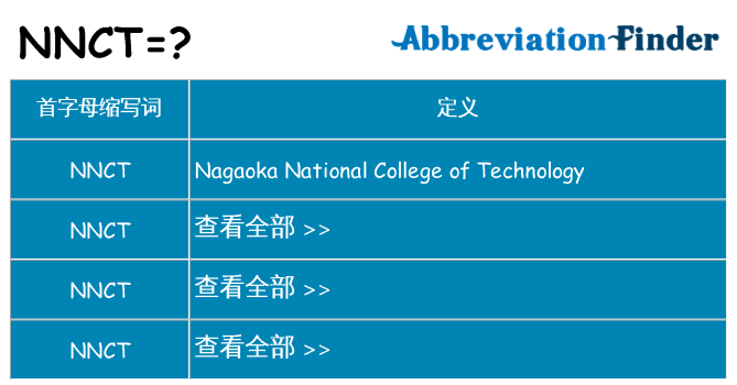 nnct 代表什么