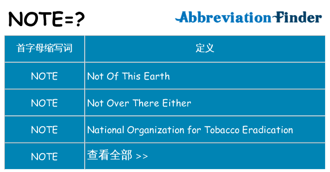 note 代表什么