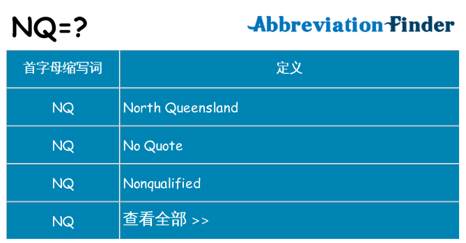 nq 代表什么