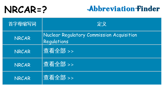 nrcar 代表什么