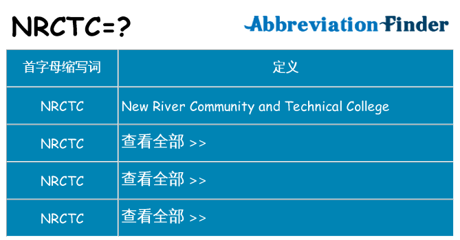 nrctc 代表什么