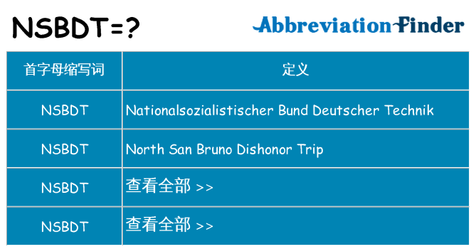 nsbdt 代表什么