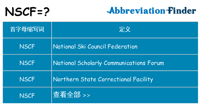 nscf 代表什么