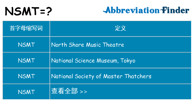nsmt 代表什么