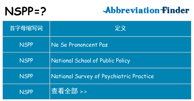 nspp 代表什么