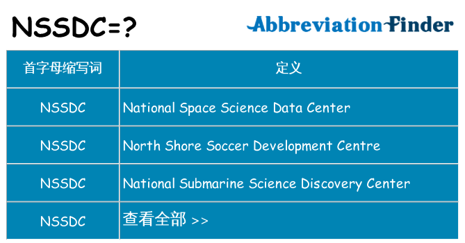 nssdc 代表什么
